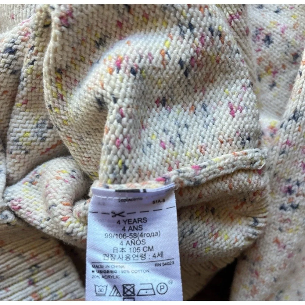 Kid's Baby Gap Sweater Multicolor Speckled 4 Toddler Prep School Winter Pullover